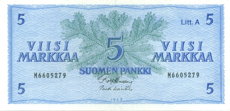 5 Markkaa 1963 Litt.A M6605279